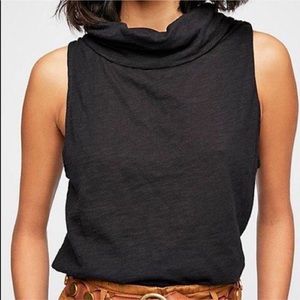Free People Black Summer Thing Cowl Tank Top